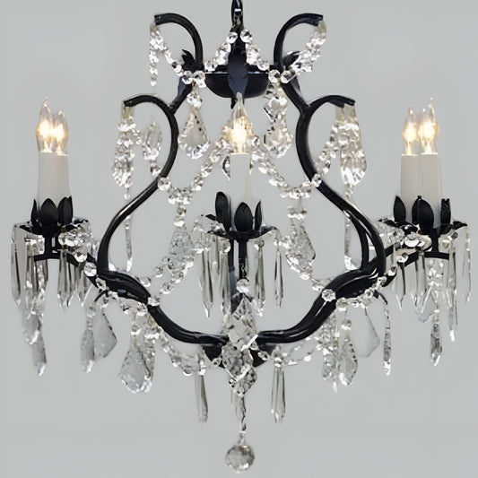 Swarovski Crystal Trimmed Chandelier Wrought Iron Crystal Chandelier Lighting