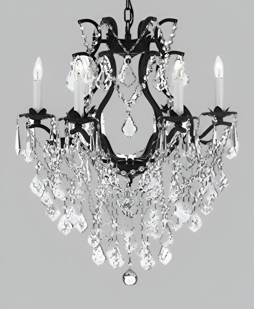 100% Crystal Wrought Iron Chandelier. A Great European Tradition.