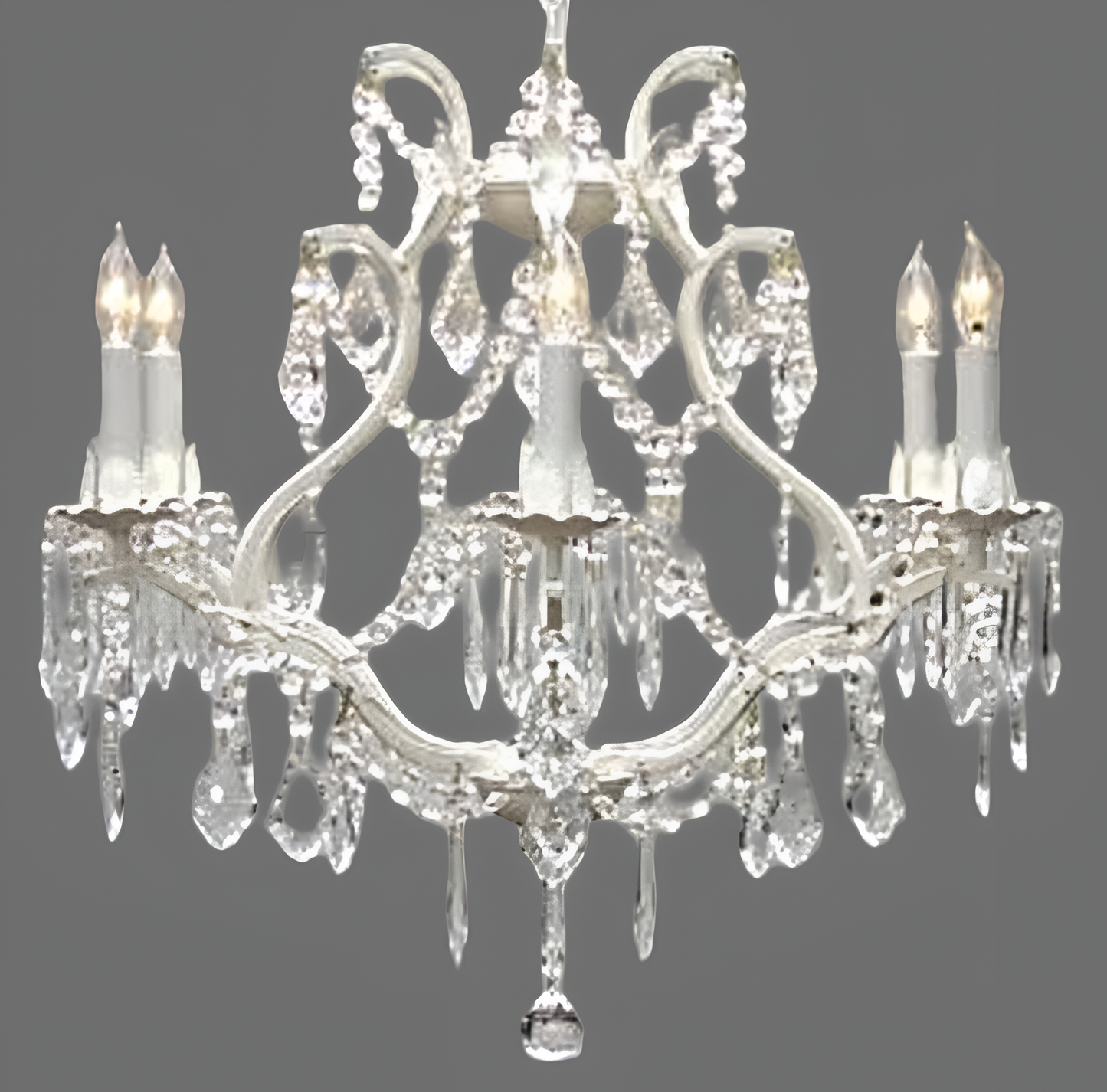 This beautiful Chandelier is trimmed with Empress Crystal(TM) A Great European Tradition. Nothing is quite as elegant as the fine crystal chandeliers that gave sparkle to brilliant evenings at palaces and manor houses across Europe.