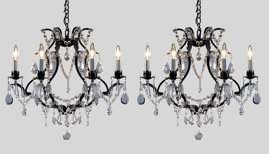 Wrought Iron Crystal Chandelier Lighting