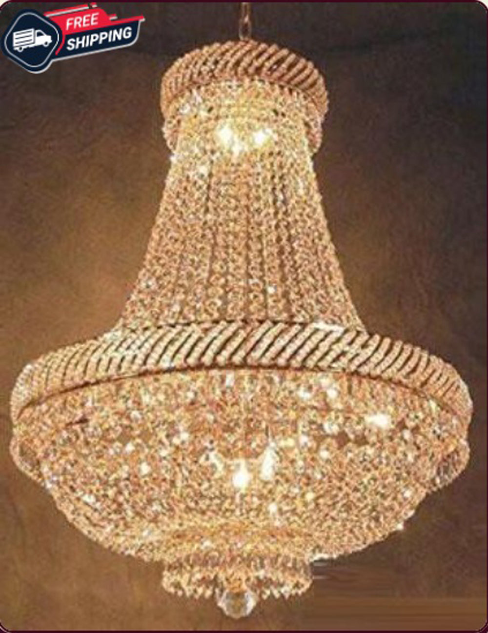 5 tier spherical waterfall drop crystal victorian French country empire crystal chandelier lighting