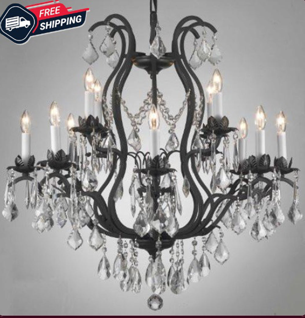 Black Huge large antique gothic wrought iron pendant outdoor ceiling lamps hanging lights sconces lighting fixtures chandeliers for sale| W 28 inches H 30 inches