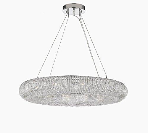 Modern Crystal Halo Chandelier - Floating Orb Design, 32" Wide, Suitable for Dining Room, Foyer, Entryway, Family Room, and More!