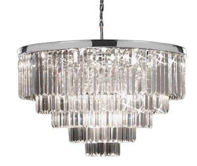 RH Odeon Palladium Crystal Glass Fringe chrome Chandelier 
lighting fixture