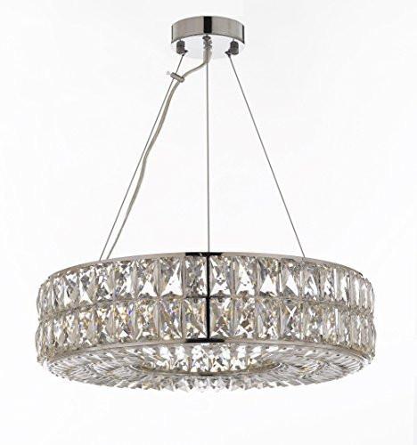 Contemporary Crystal Nimbus Ring Chandelier Pendant - 20" Wide, Ideal for Dining Room, Foyer, Entryway, and Family Room