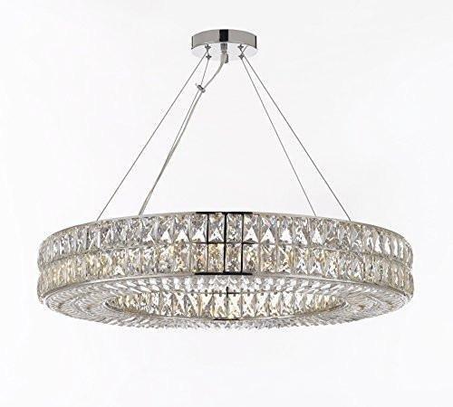 Modern Crystal Nimbus Ring Chandelier - 40" Wide, Perfect for Dining Room, Foyer, Entryway, Family Room, and More