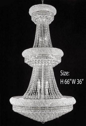 French Empire Crystal Chandelier H66" X W36" - Opulent Elegance for Your Space