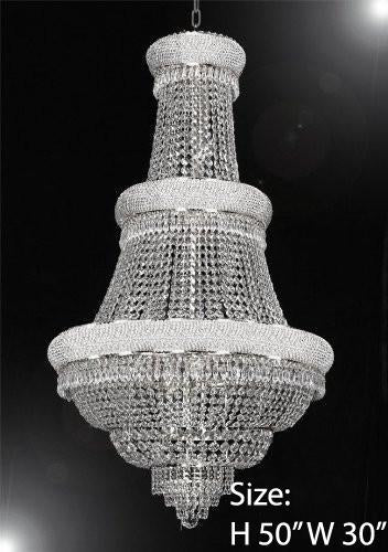 French Empire Crystal Chandelier: Elegance for Your Entryway or Foyer, H50" x W30"